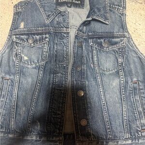 Express Blue Denim Vest
